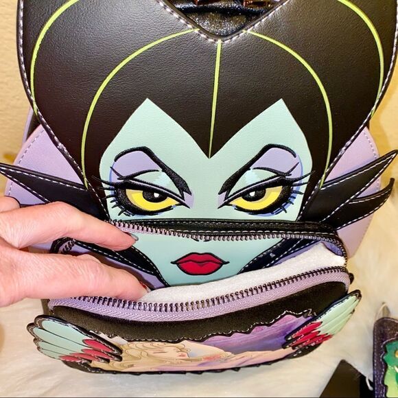 Maleficent Sleeping Beauty Backpack NWT Loungefly Disney Villain Ships NOW - Picture 3 of 8